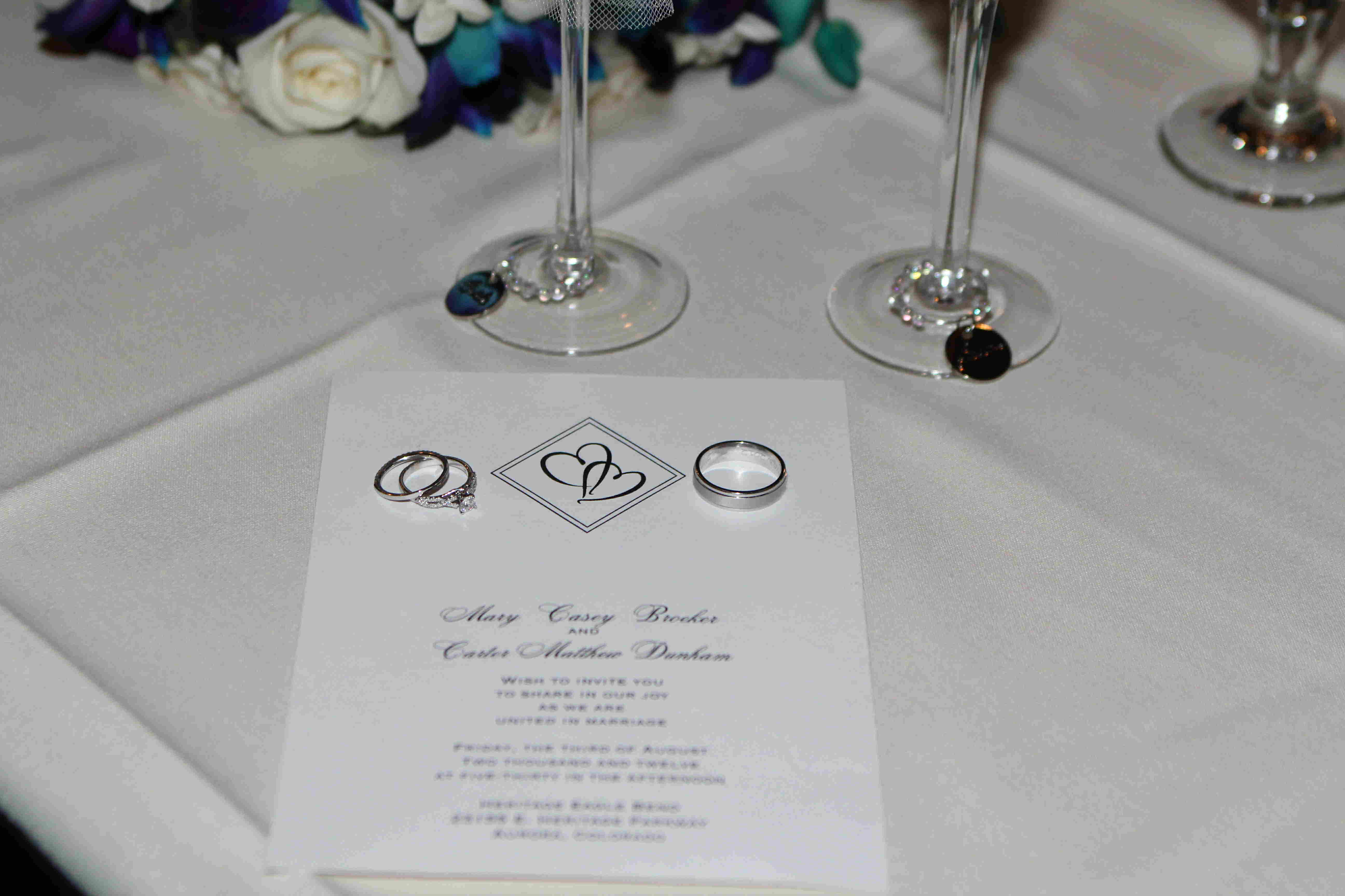 Invitation and rings - no detail missed