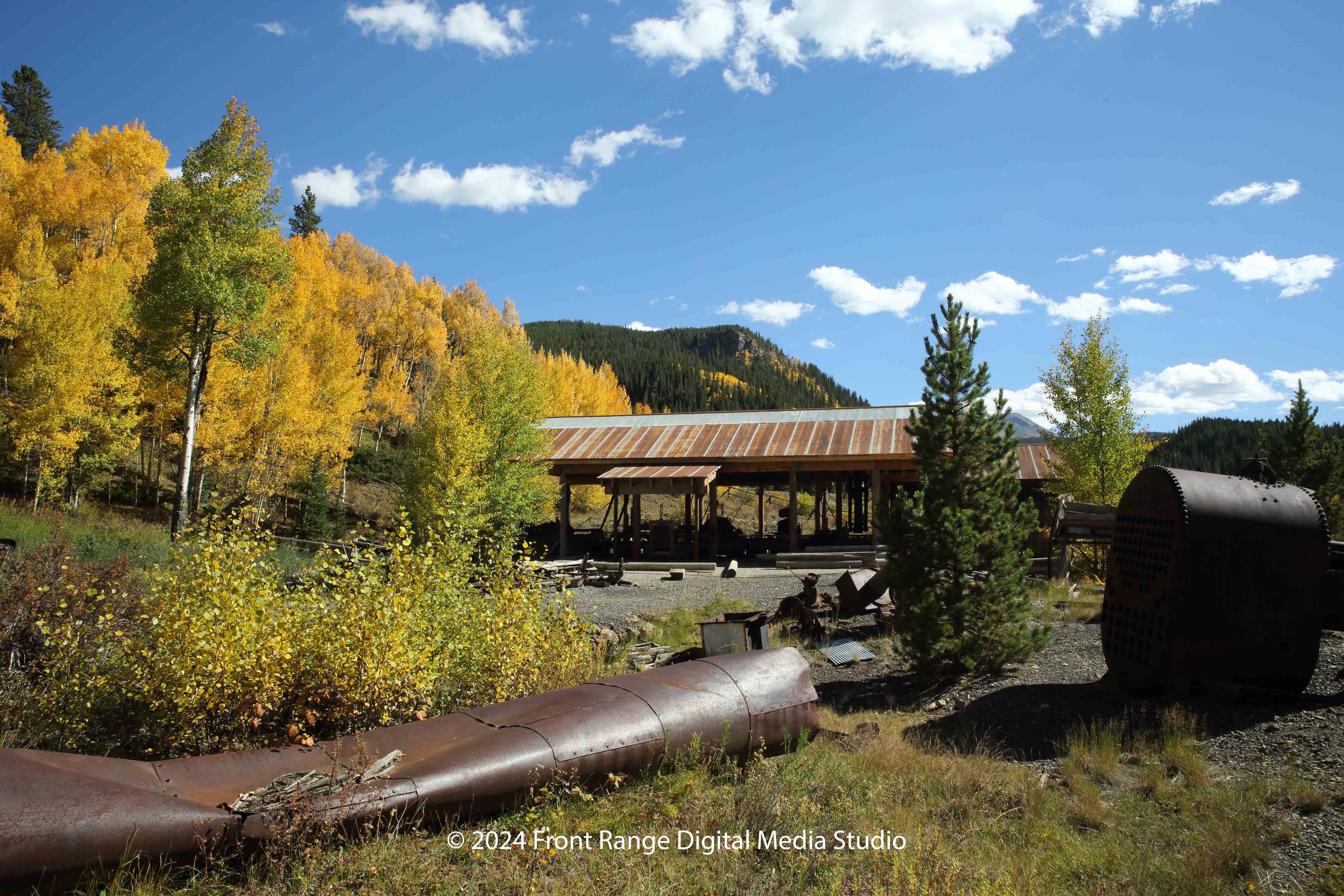 Historic sawmill in fall